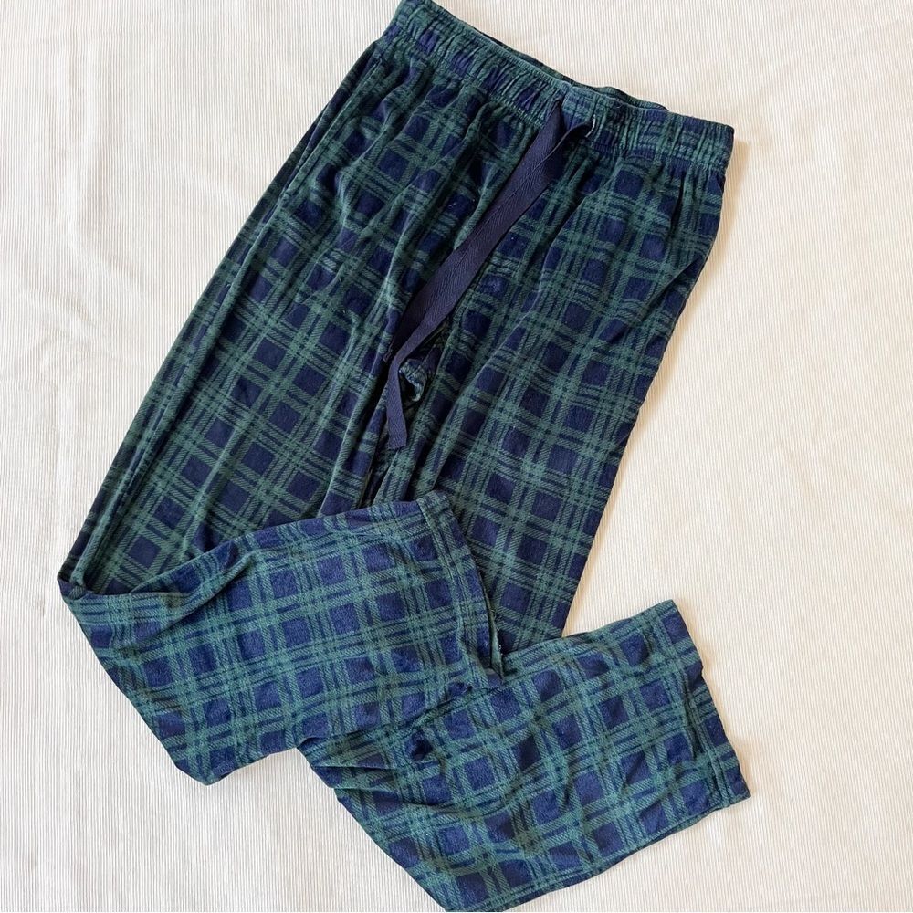 Womens Pants Lounge College Dorm Sleepwear Plaid Green Blue Used Small S